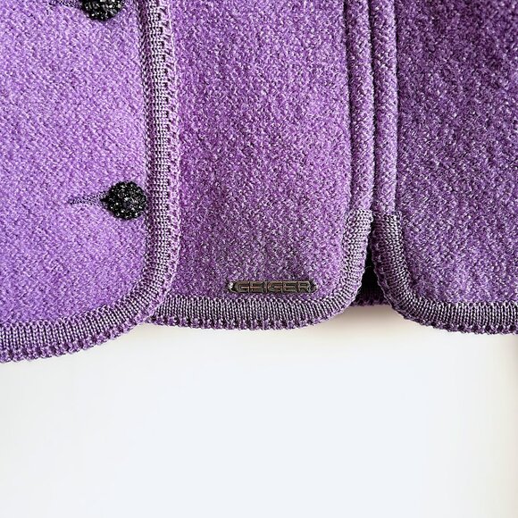 GEIGER Tyrol Lilac Purple 100% Wool Tailored Cropped Jacket size 36 (US 2 to 4) - Picture 7 of 11